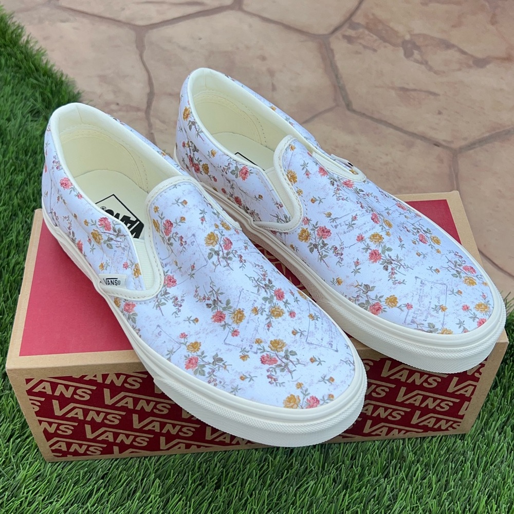 Brand New Floral Slip On Vans